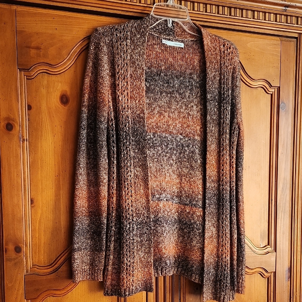 Maurices Plum/Gray/Rose Women's Cardigan